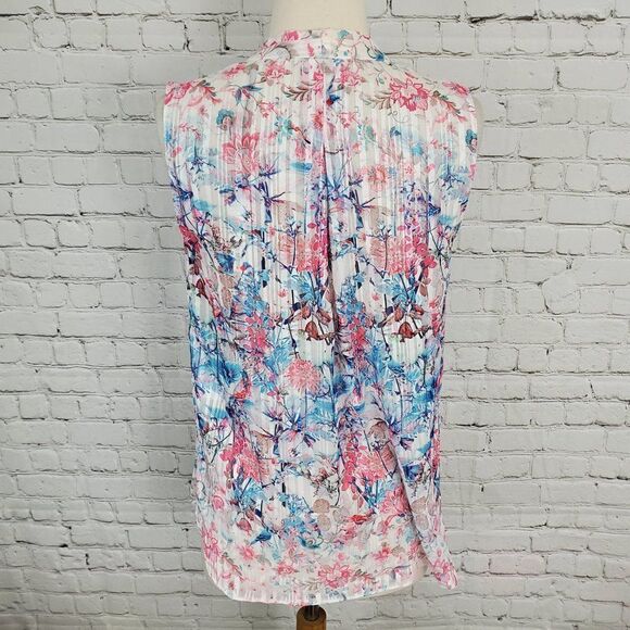 TAHARI Dalia Met. Floral Top XS NWT - Picture 5 of 7